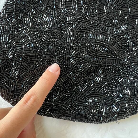 90s La Regale Black Beaded Small Purse - Picture 11 of 11